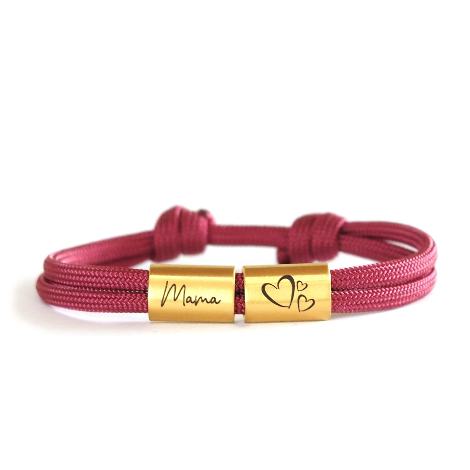 Mama Armband, personalisiertes Segeltau Armband mit Gravur, Wunschgravur, Surferarmband, Armband mit Gravur, Muttertag, Herz, Edelstahl, wasserfest