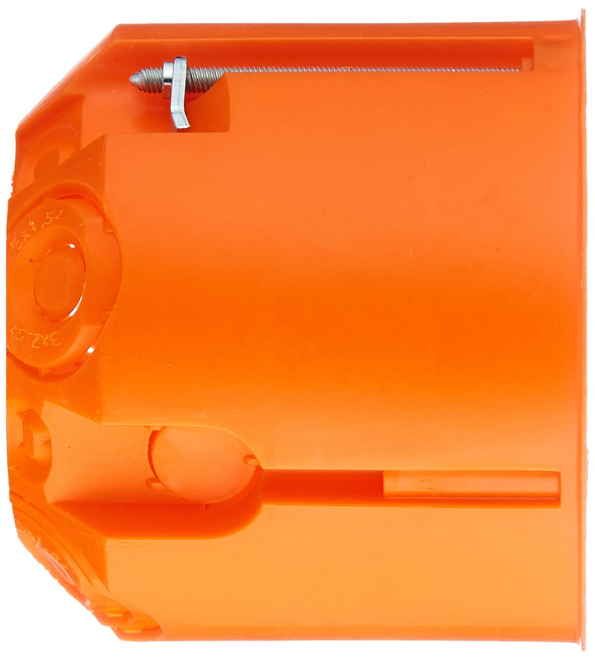 HW-Dose, tief, 62mm, Ø 68mm orange, mit Geräteschraube
