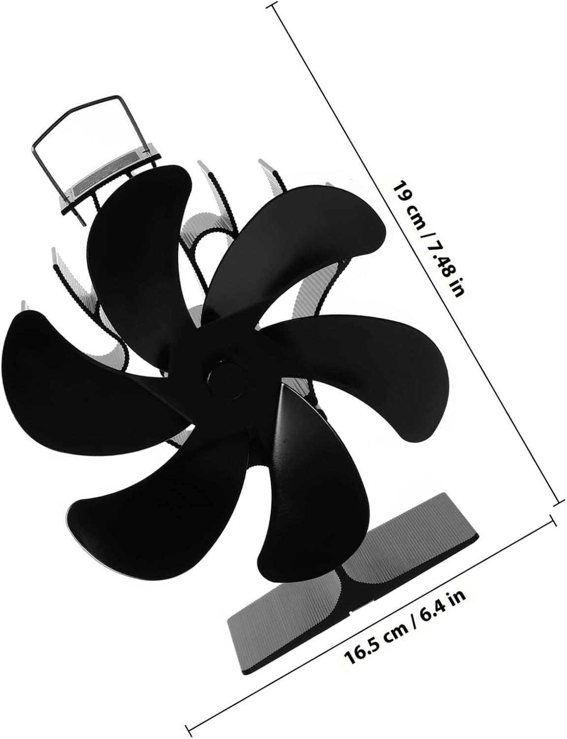 Cabilock Heat Powered Fireplace Fan with 5-blade Silent Stove Fan for Home for Wood Stove and Pellet Burner