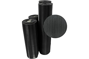 Rubber Flooring Roll - Rubber-Cal 03_168_W_FR_15 Fine Rib Corrugated