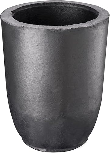 Miniatura 8 de QNK Crisol de grafito de arcilla de 4.4 lbs para fundir metal fundición de cobre refinación de oro plata latón aluminio negro fundición taza
