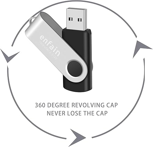 Miniatura 6 de Oferta a granel paquete de 10 unidades flash USB 2.0 negras Enfain de 4 GB para una copia de seguridad y transferencia de archivos eficientes