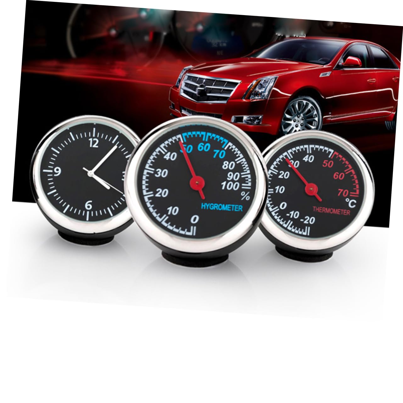 Mobestech 2 Piezas Reloj Luminoso Medidor De Humedad Suministros De Coche Decoraciones Del Tablero Del Auto Higrómetro Mecánico Higrómetro De Coche Resistencia a Altas Temperaturas