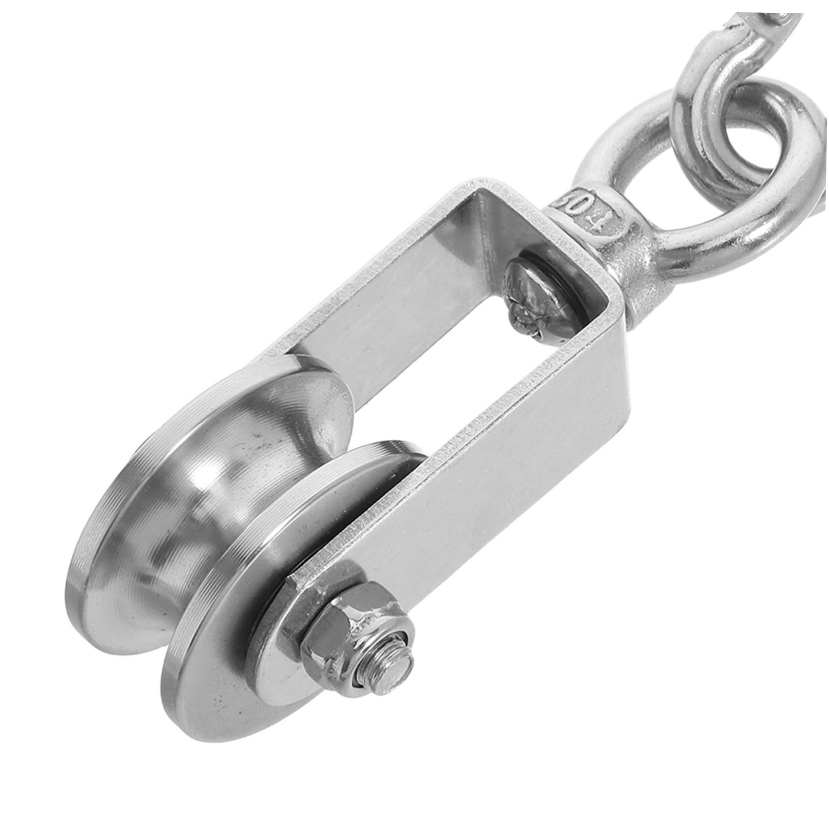 Carrucola in Acciaio Inox a Doppio Cuscinetto per Sollevamento | 4 Pezzi, Struttura a Fune , Finitura Argento, Impiego in Palestra e Magazzino