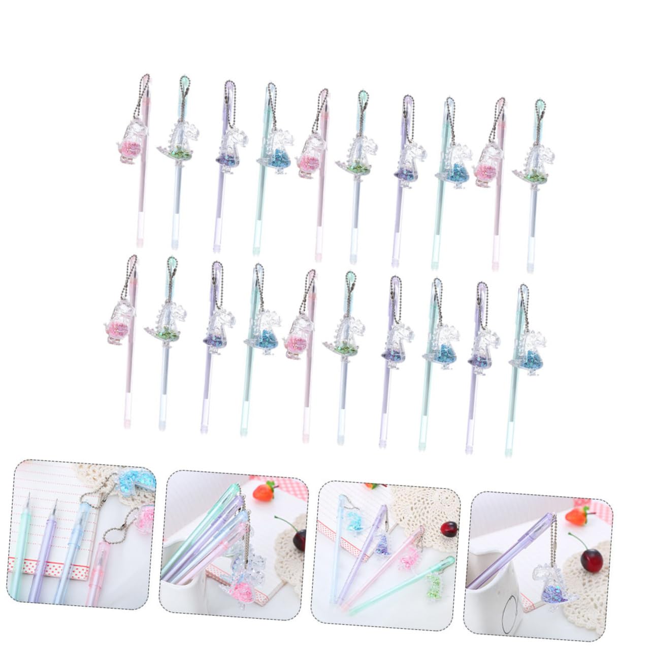 LALAFINA Penna Gel Dinosauro 20 Pezzi in Plastica Stile Misto