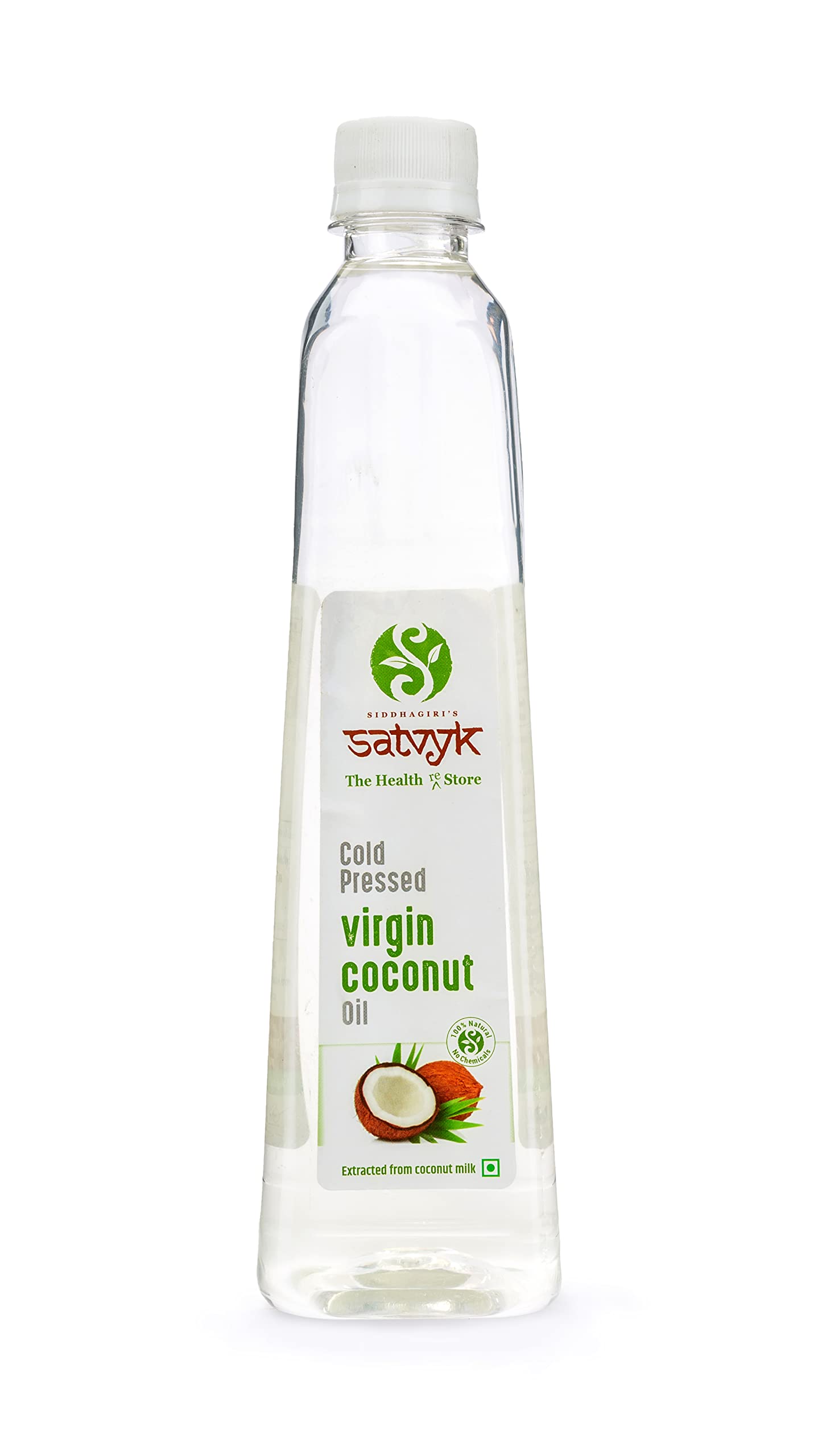 S Siddhagiris SATVYK THE HEALTH re STORE Cold Pressed Virgin Coconut Oil (500ml) - Organic | Unrefined | Extra Virgin | Good for Oil Pulling | For Hair & Skin | For Men & Women | Ideal For All Type Skin & Hair Growth | Natural Chemical-free Oil (B07BQFM4DF) Amazon Price History, Amazon Price Tracker