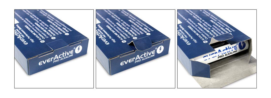 everActive Batterie AA, alcaline Pro, Mignon LR6 R6, 1,5 V, 10 anni, data di scadenza, confezione da 200 pezzi