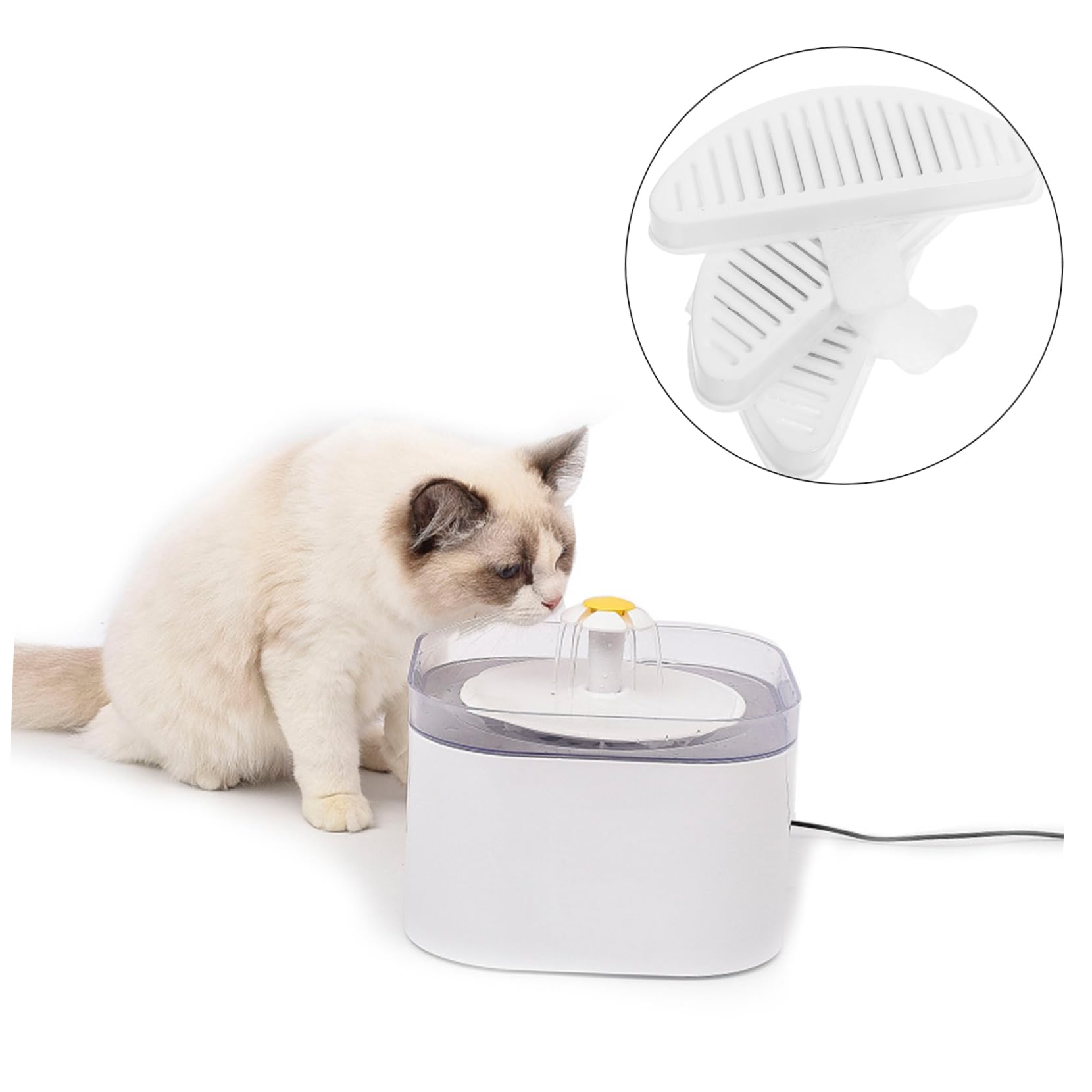 Happyyami 5sätze Cats Fountain Filter Teiliges Kompatibel Mit Trinkbrunnen Wiederverwendbare Wasserfilter Für Katzen Einfacher Einbau Effektive Filtration Für Zuhause Und Tierhandlungen