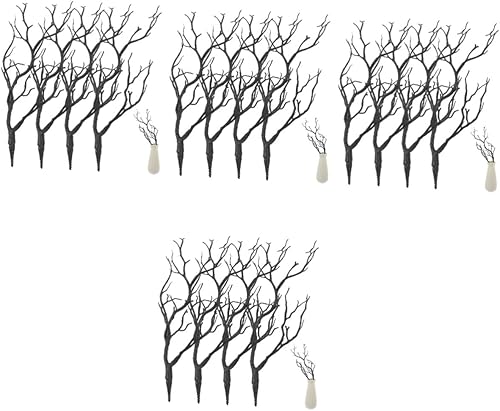 Miniatura 1 de Garneck 16 piezas de cuernos sintéticos accesorios de plástico para decoración de Halloween, accesorios de bruja, planta de simulación, rama de