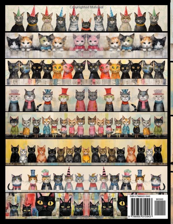 Vista 2 de Cats Paper Collage Washi Tape Cut & Paste Washi Paper Featuring a Fun Variety of Cute Cats, Book 2 (Whimsical Washi)