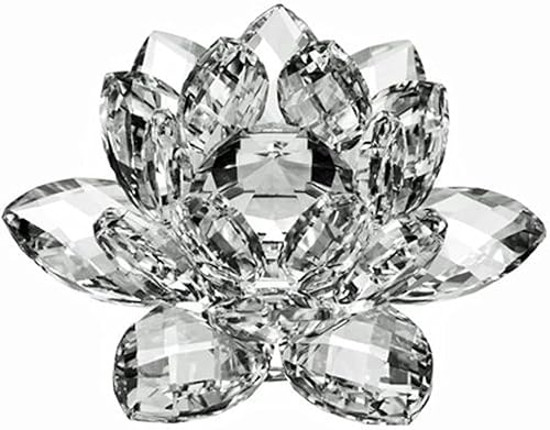Amlong Crystal 3 inch Clear Crystal Lotus Flower with Gift Box