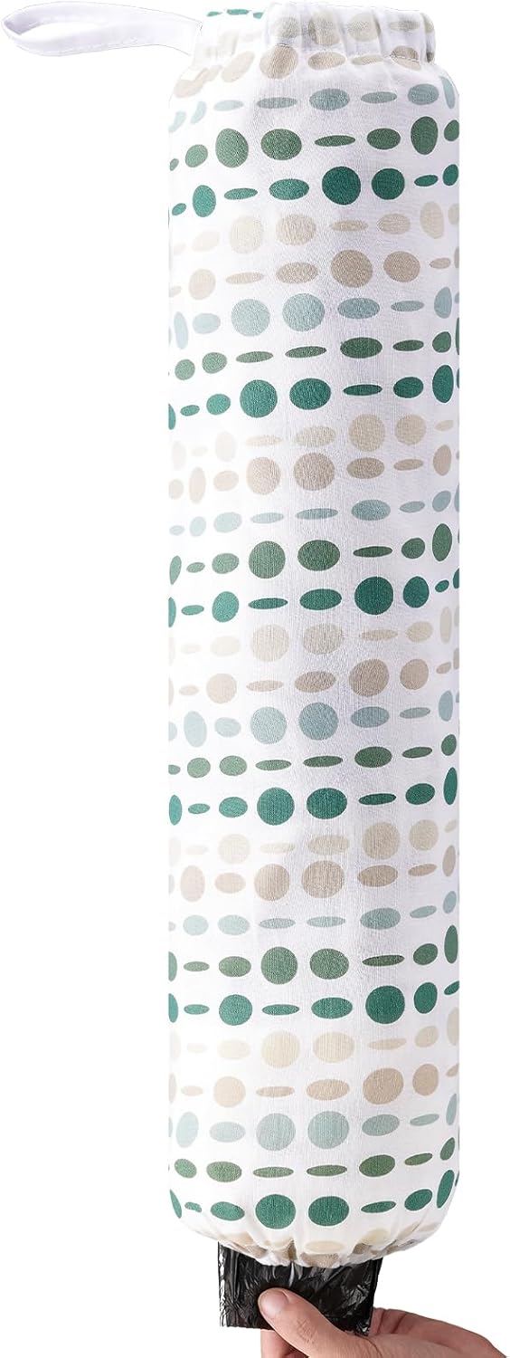 BNDX Wall Mount Plastic Bag Holder, Trash Bags Storage Reusable Grocery 19.68 X 6.7in - Abstract Dots