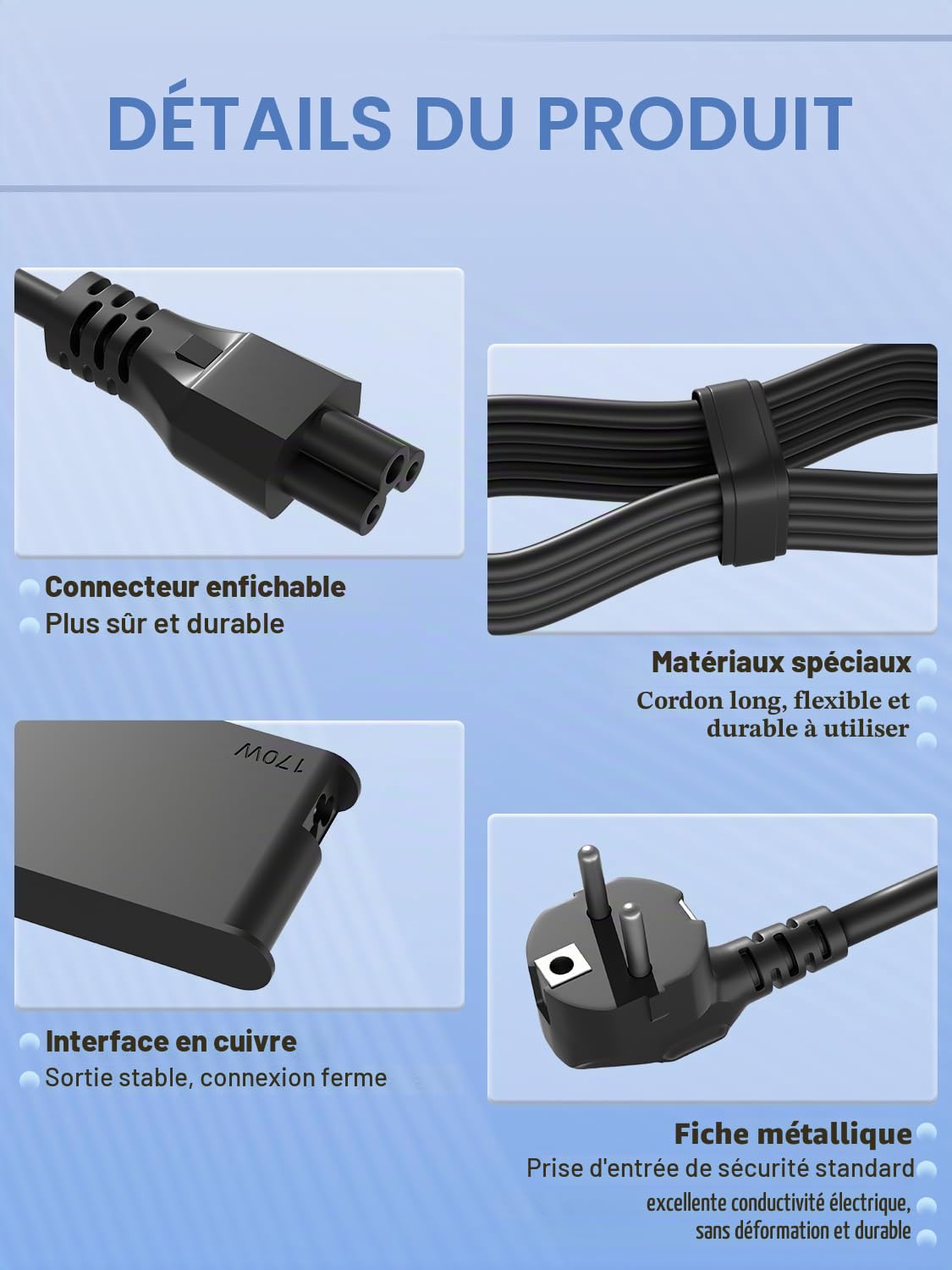 Nouveau Slim 170W Chargeur Compatible avec Lenovo IdeaPad Yoga Pro/Slim/Creator 9 7 5 LOQ 15 16 Legion Slim 5 7 R720 Y730 Y720 Y540 ThinkPad P1 P53 P52 P51 P50 P70 P71 P72 P17 P16 P15