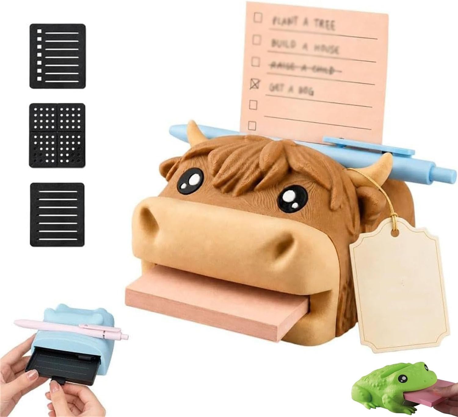 Desk Organizer Sticky Note Holder|Frog Desk Organizer with Pen Rest (#6)