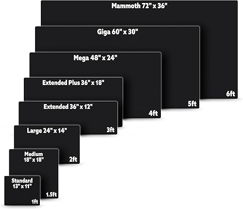 Miniatura 7 de Alfombrilla de mouse para juegos - 48 x 24 pulgadas - 0.157 in de grosor con bordes cosidos, base de goma antideslizante, alfombrilla de mouse de