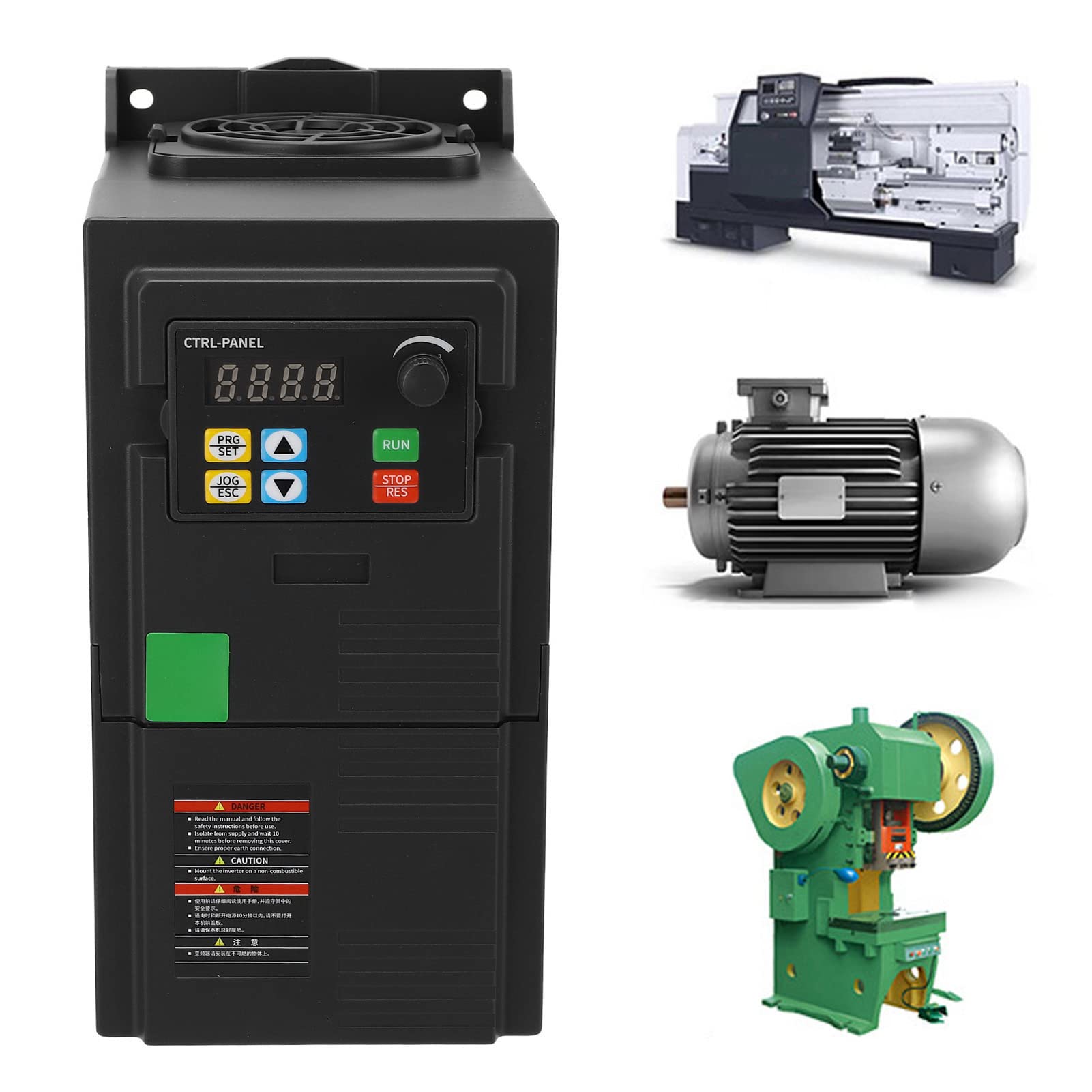 Marhynchus Variador de Frecuencia ABS Motor Inversor Monofásico 200 a 240V Entrada Trifásico 0 a 240V 4KW 15A Salida para Control de Velocidad del Motor en Bombas Ventiladores Equipos de Taller