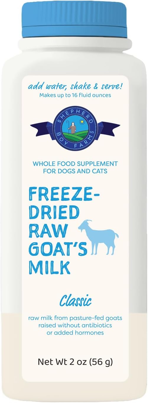 Goat milk for dogs Shepherd Boy Farms freeze dried raw