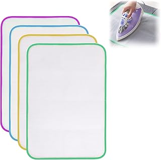 NINVVS 4 Iron-On Anti-Scorch Nets, Ironing Protection Mesh, Anti-Scorch Protection Pad, Heat-Resistant Mesh Ironing Cloth to Avoid Clothes from Being Damaged by Ironing (10 * 60cm)