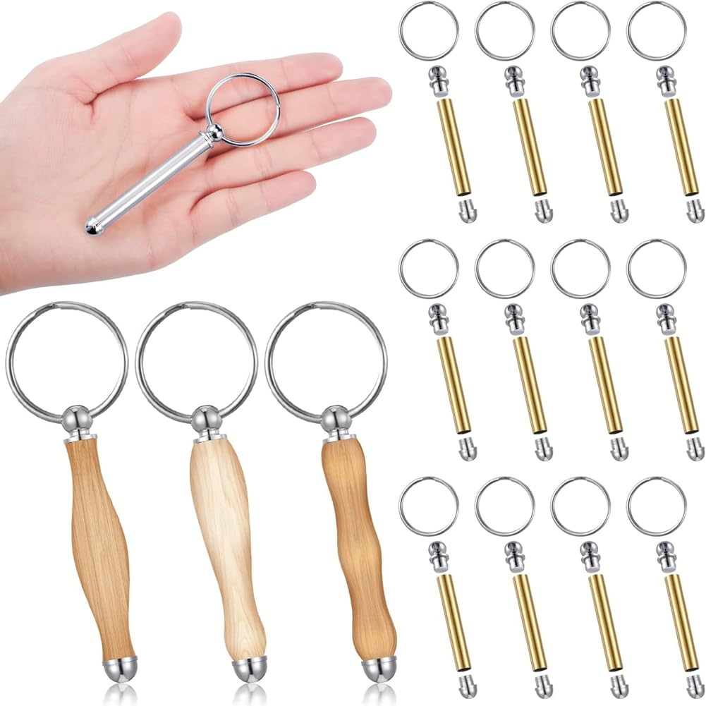 CTRLZS WoodTurning Keychain Kit Wood Turning Accessories Mandrel Wood Turning Keychain for Woodworking Gift B