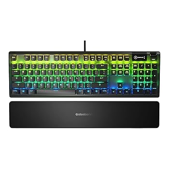 SteelSeries USB Apex 5 Hybrid Mechanical Gaming Keyboard Hybrid Blue Switch Black