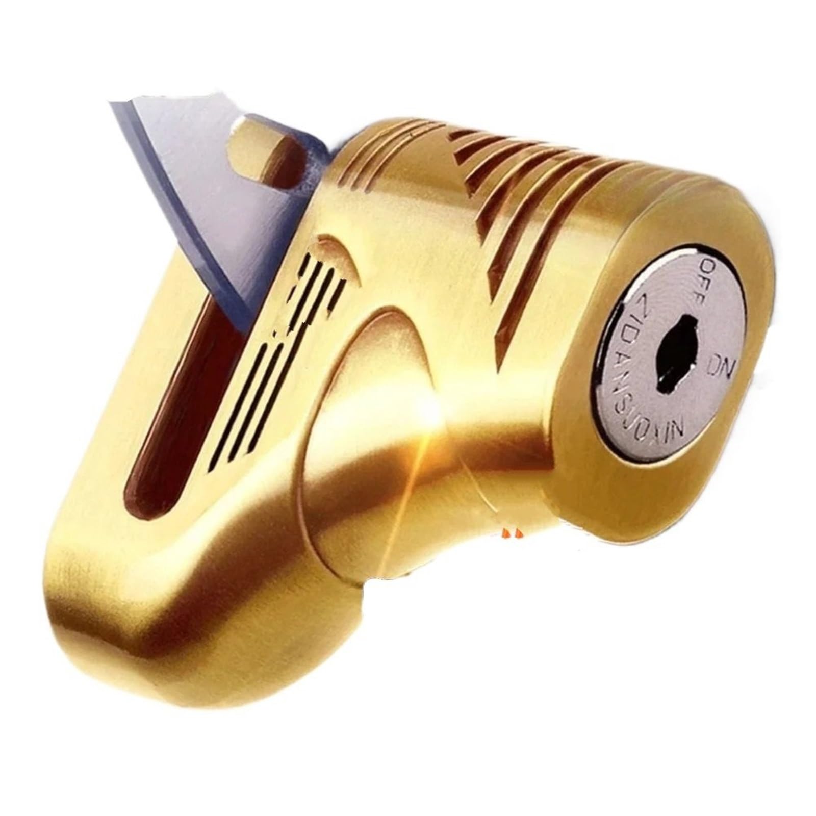 Motorcycle Handlebar Lock Disc Brake Lock Motorcycle Alarm Anti-Theft 130db with Reminder Cable Scooter Bike Rotor Locks Motorbike Lock Security(DX3-Lock-Golden)