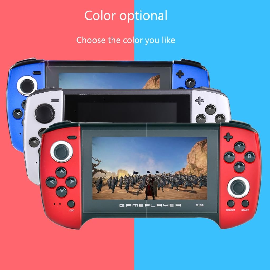 X18Plus Przenośna konsola do gier 4,3 cala duży ekran podwójny joystick 64-bitowe gry