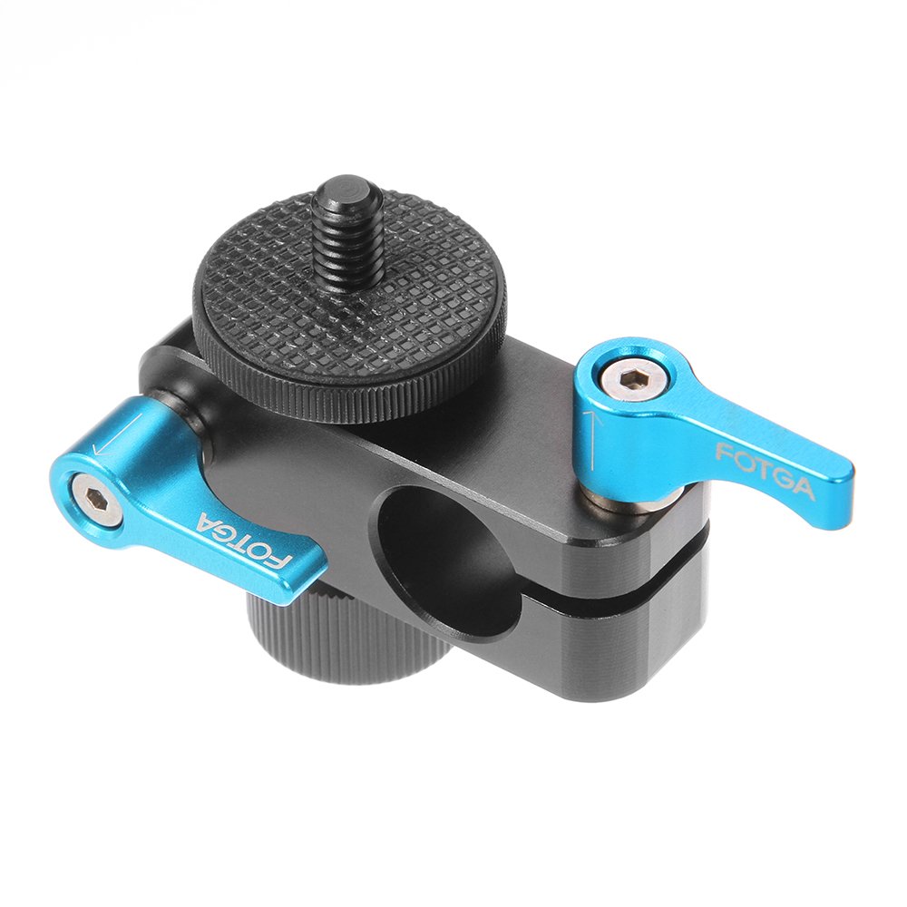 Fotga DP500 III 15mm Rod Clamp Mount with 1/4 Thread Screw and Hole for Dslr Camera Monitor Magic Arm Tripod Ball Head