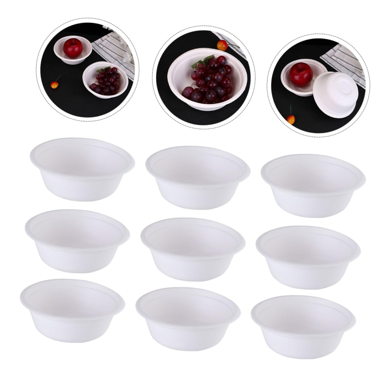 Beaupretty 50piezas Platos y Cuencos De Papel Desechables Cuencos De Pulpa Multiusos Para Restaurante Vajilla Para Dibujar Mano