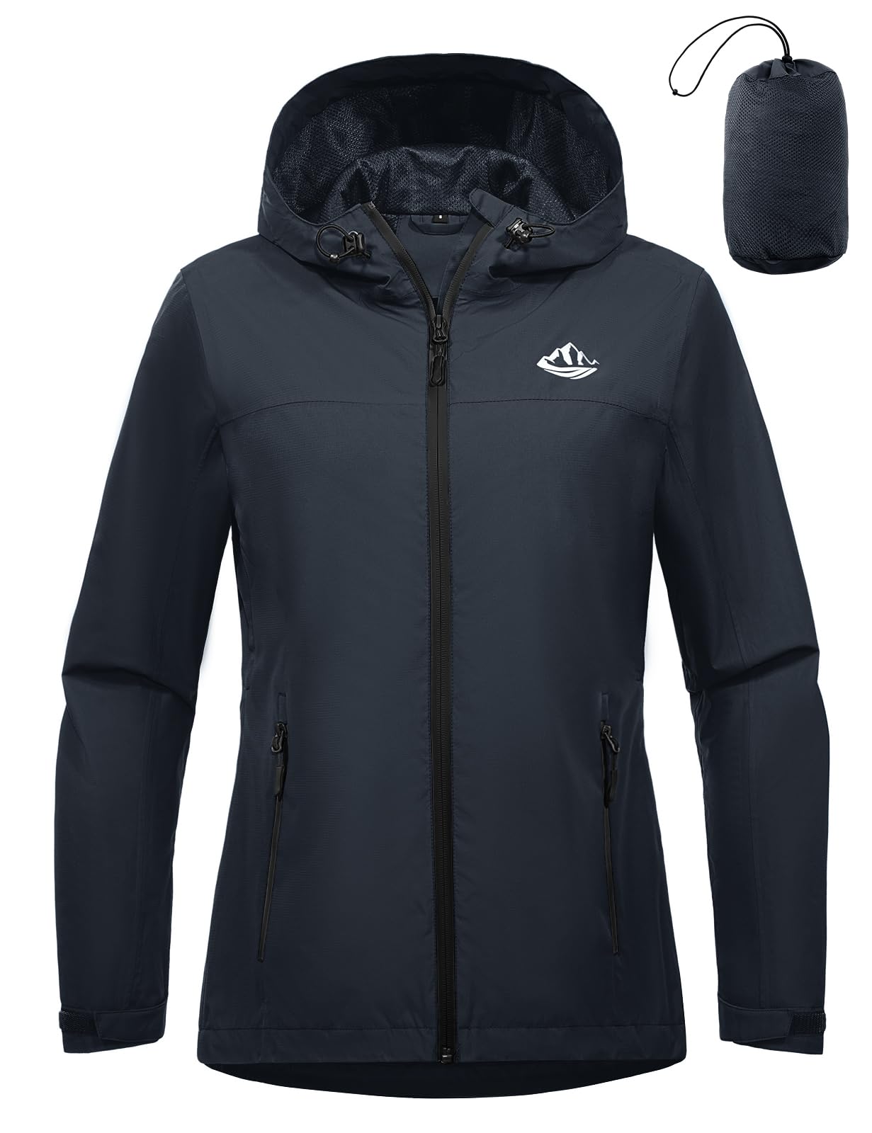 heekpek Veste Imperméable Femme mi Saison Compacte Manteau Vestes de Pluie Légère Parka Coupe Vent à Capuche Automne Blouson d'Extérieur Softshell Printemps pour Camping Randonnée