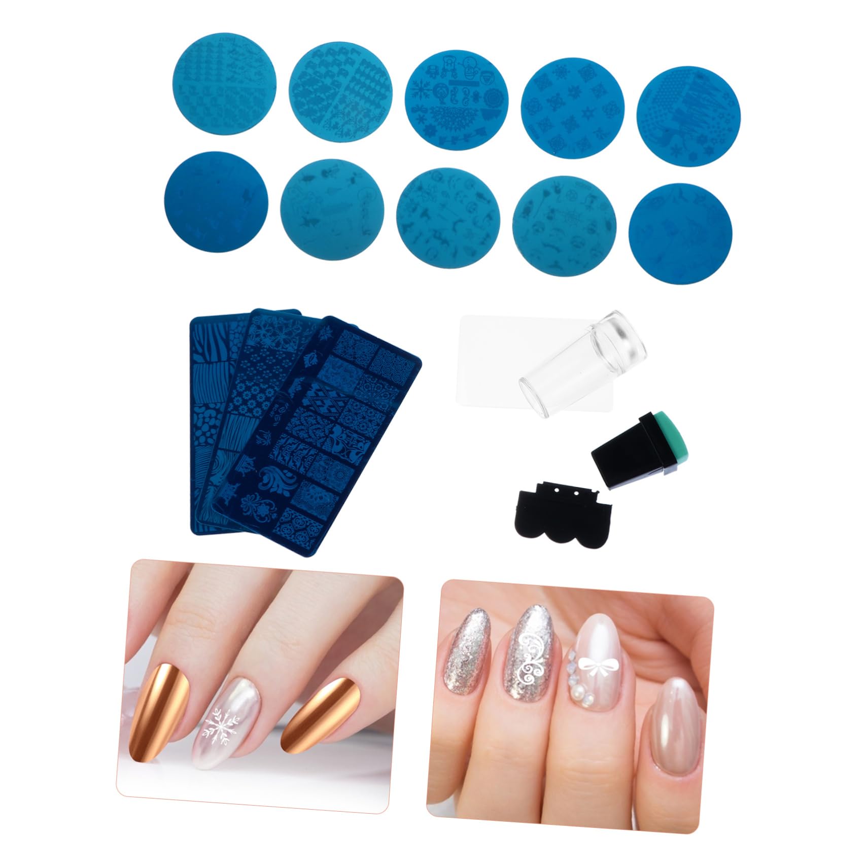 FOMIYES 2 Juegos De Plantillas Para Decoración De Uñas Moldes Acrílicos Creativos Para Manicura Estampado Reutilizable 13 Unidades X 2