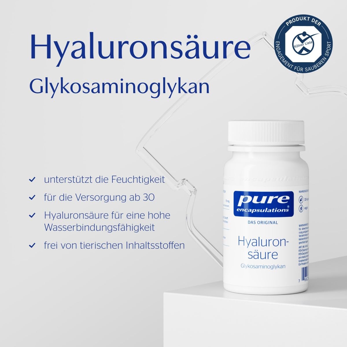 Pure Encapsulations - Hyaluronsäure - Hautpflege, Gesichtspflege - 60 Kapseln