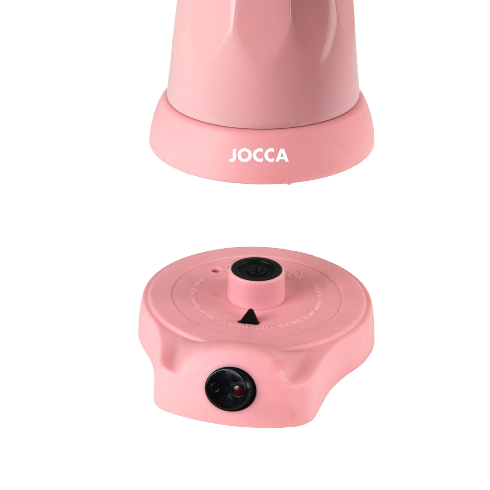 Jocca Elektrische italienische Kaffeemaschine, Rosa, 6 Tassen | 360° drehbarer Sockel | Warmhaltesystem | Kaltgriff | 480 W ohne Kabel