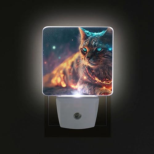 Miniatura 3 de Paquete de 2 luces de noche decorativas con sensor de atardecer a amanecer, lámpara de noche LED, enchufe de 3 × 4.5 × 1.4 pulgadas