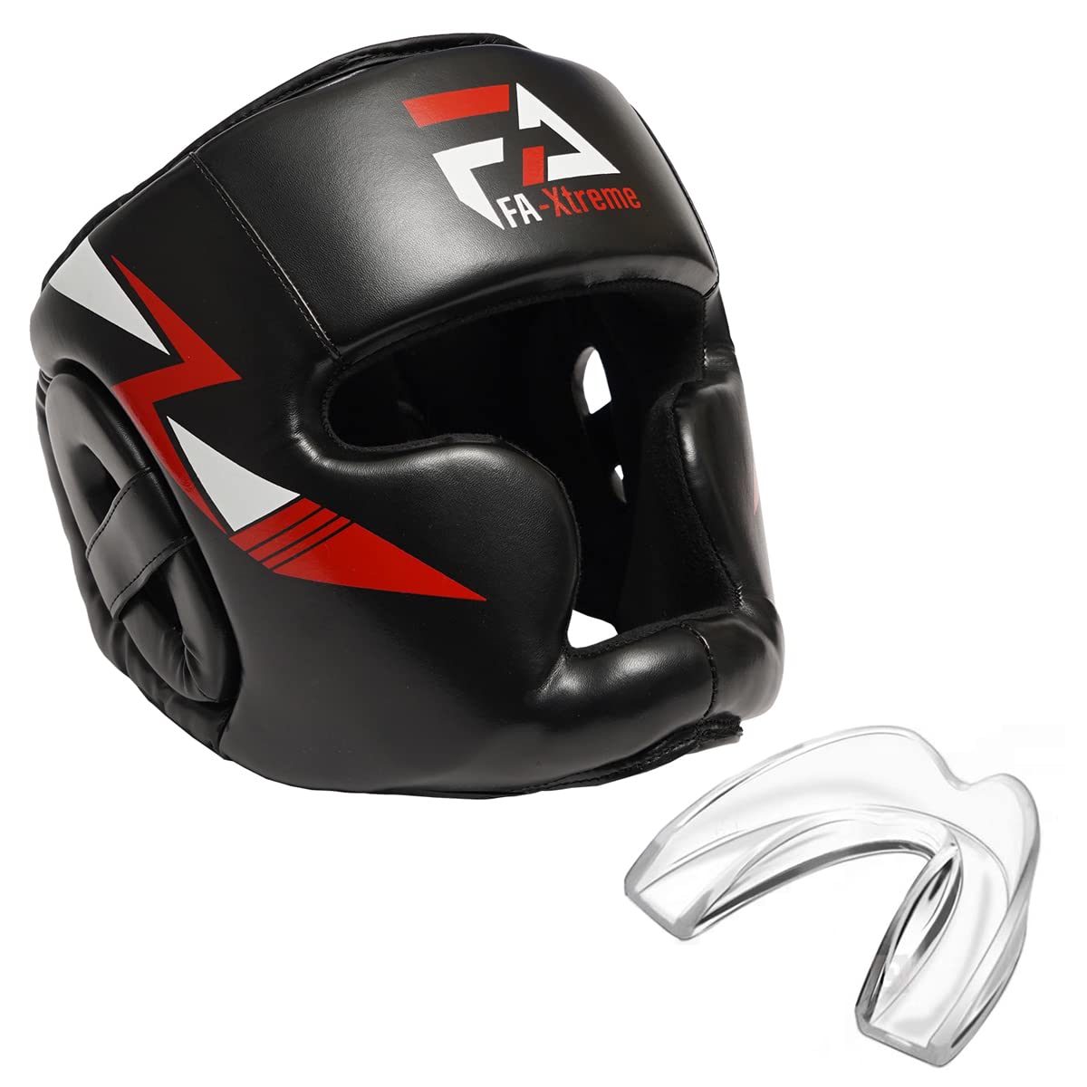 Boxing Headgear - Black - Head Gear & Mouth Guard for MMA Kickboxing Karate Taekwondo Muay Thai Sparring & Training - Martial Arts Helmet - Fits Adults Youth Kids 11+(Large/Extra Large