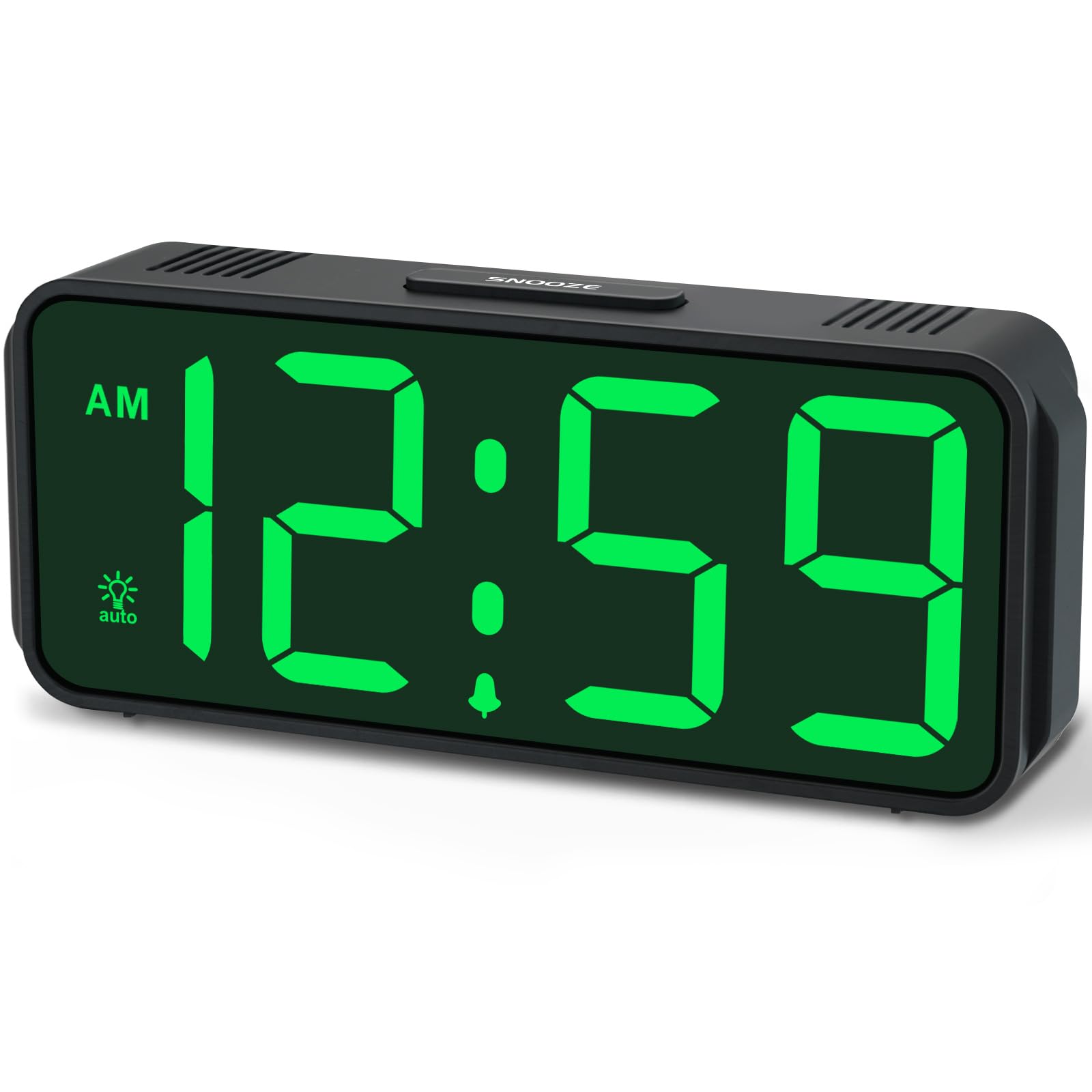 Peakeep Small Battery Powered Digital Alarm Clocks for Bedrooms Bedside Cordless Tiny Travel Portable Desk Clock Large Numbers