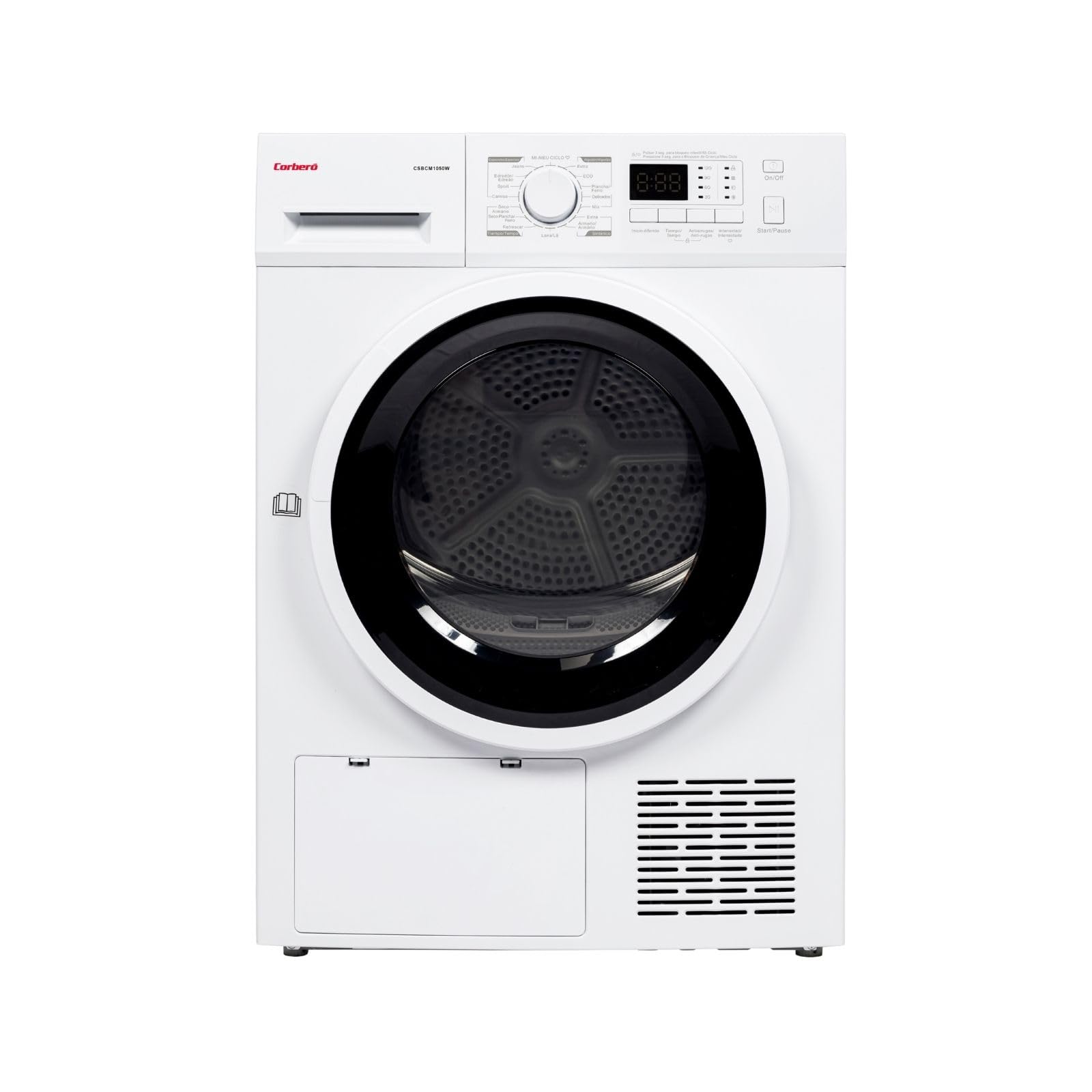 Corberó – Secadora Bomba de Calor | CSBCM1050W | 10 Kg | 15 Programas | Display LED | Inicio Diferido | Función Antiarrugas | Estante de Secado | 65 dB | Color Blanco