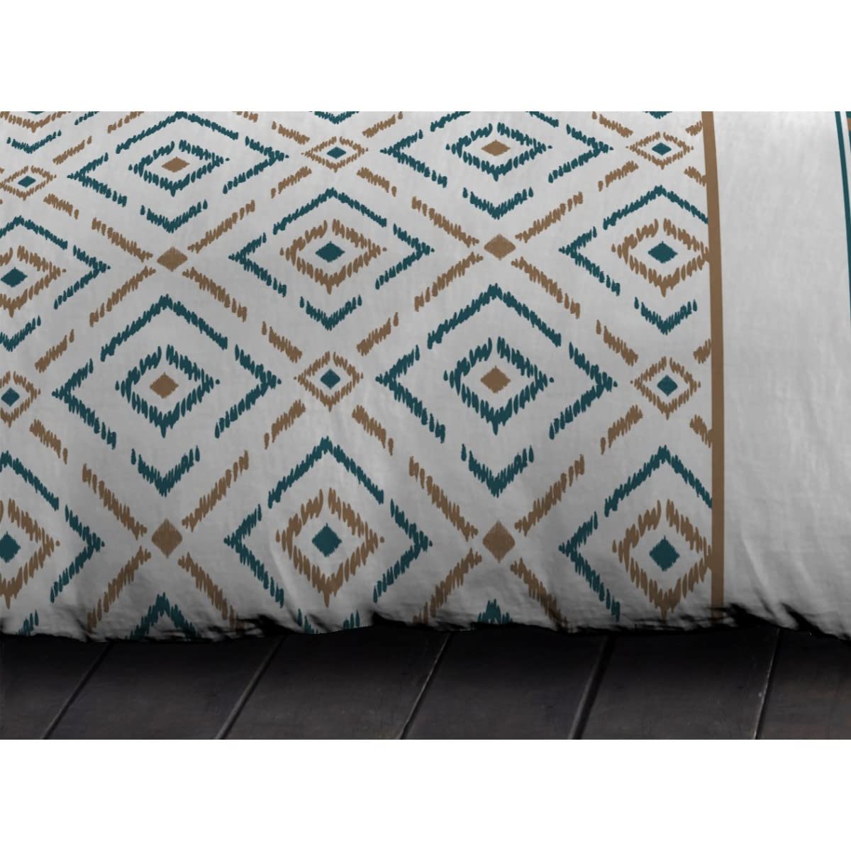 Home Linge Passion Parure copripiumino Ethno, 240 x 260, colore: Blu anatra