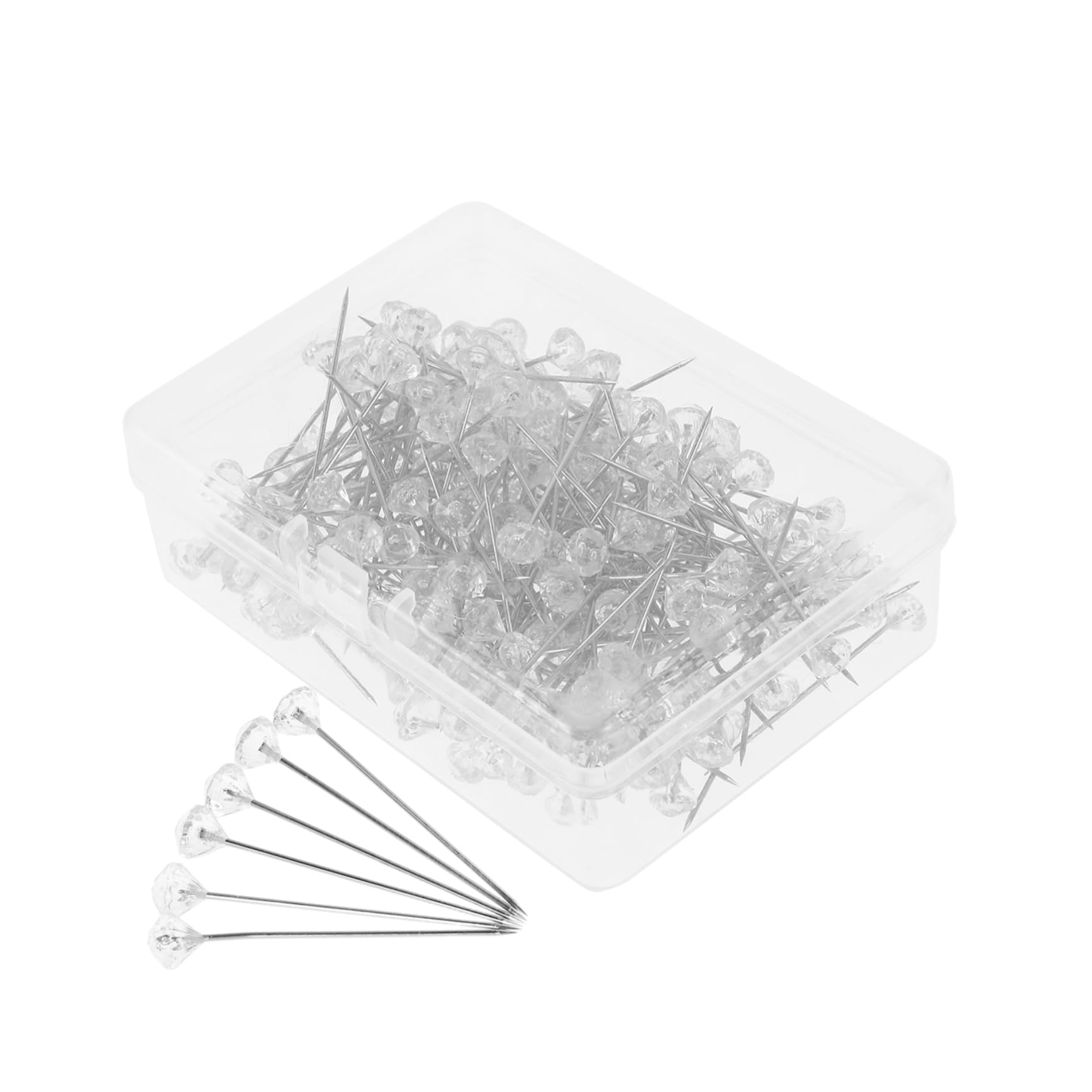 Veemoon Diamonds Head Pins 200pcs Straight Pins for Bouquet Corsage Boutonniere Flower Arrangement