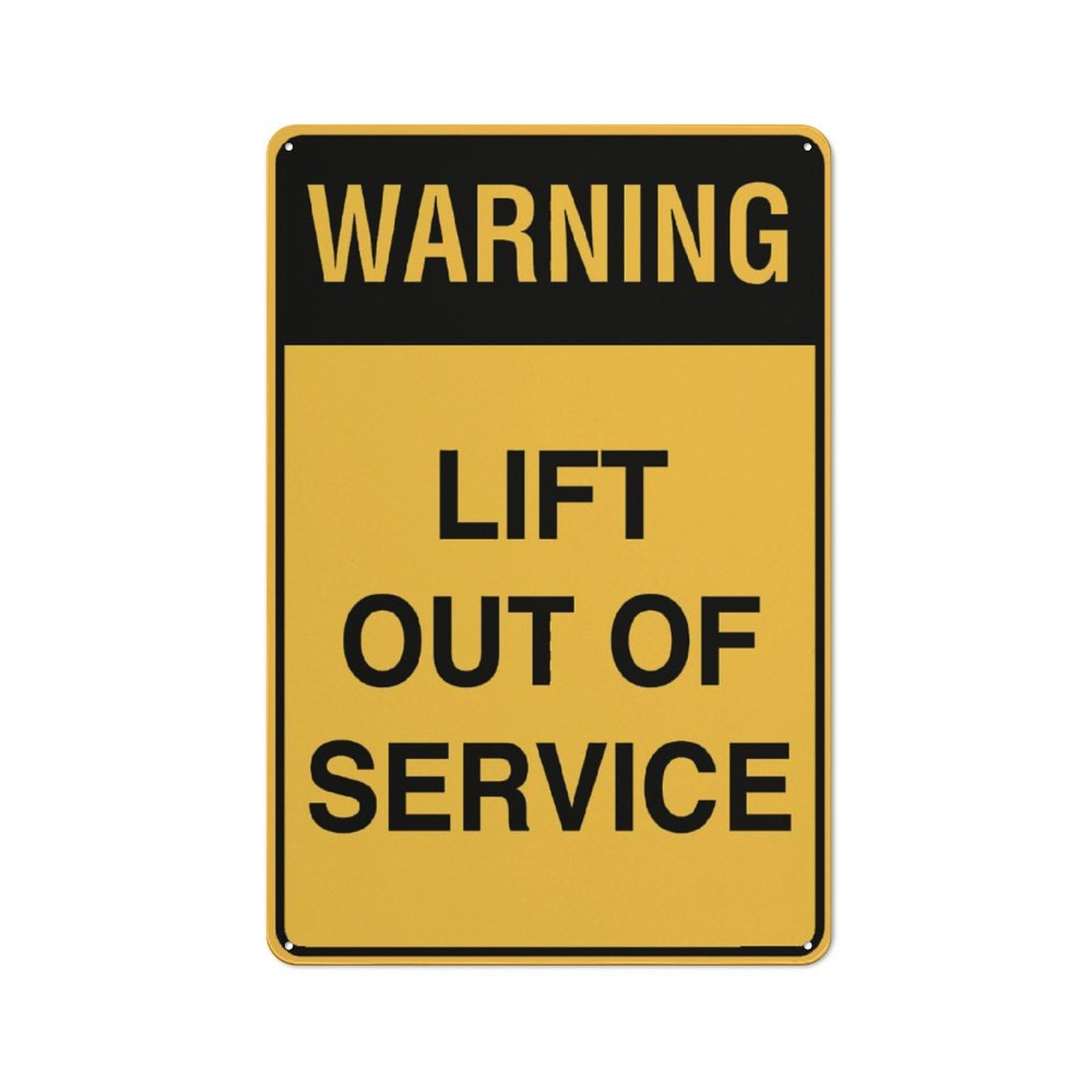 Peiyeety A004 Metal Tin Sign Warning Liftof Service Safety Sign, Rust-Proof Metal Vintage Wall Art For Commercial Building Workplace Industrial Area, Outdoor Indoor Use, 6X8 Inch