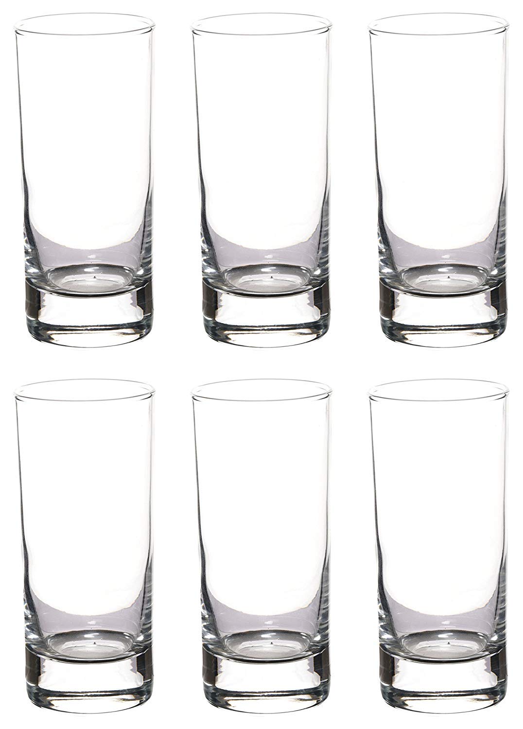 Deliglass6 Pieces Highball Glass Set, Clear