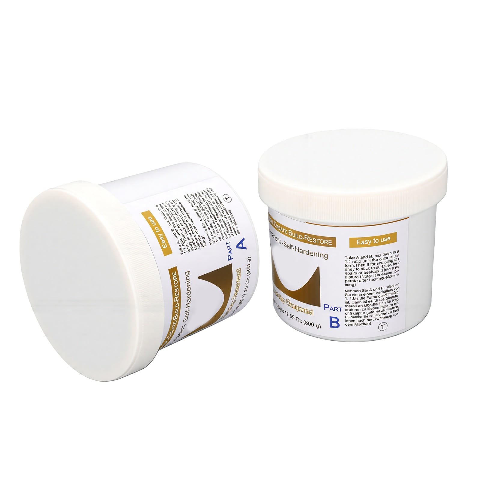 Annadue 2 Komponenten Selbsthärtender Modellierton, 500g A und 500g B, für