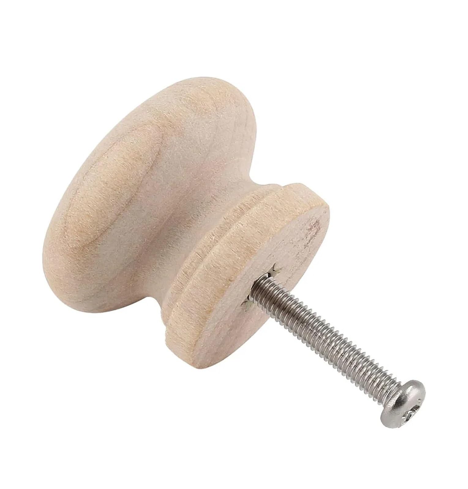 SNGUOQ 6pcs Wooden Cabinet Knobs Drawers Round 1-3/8" (35mm) Unfinished Pulls Mushroom Shape Wood for Cabinet Drawer Shoes