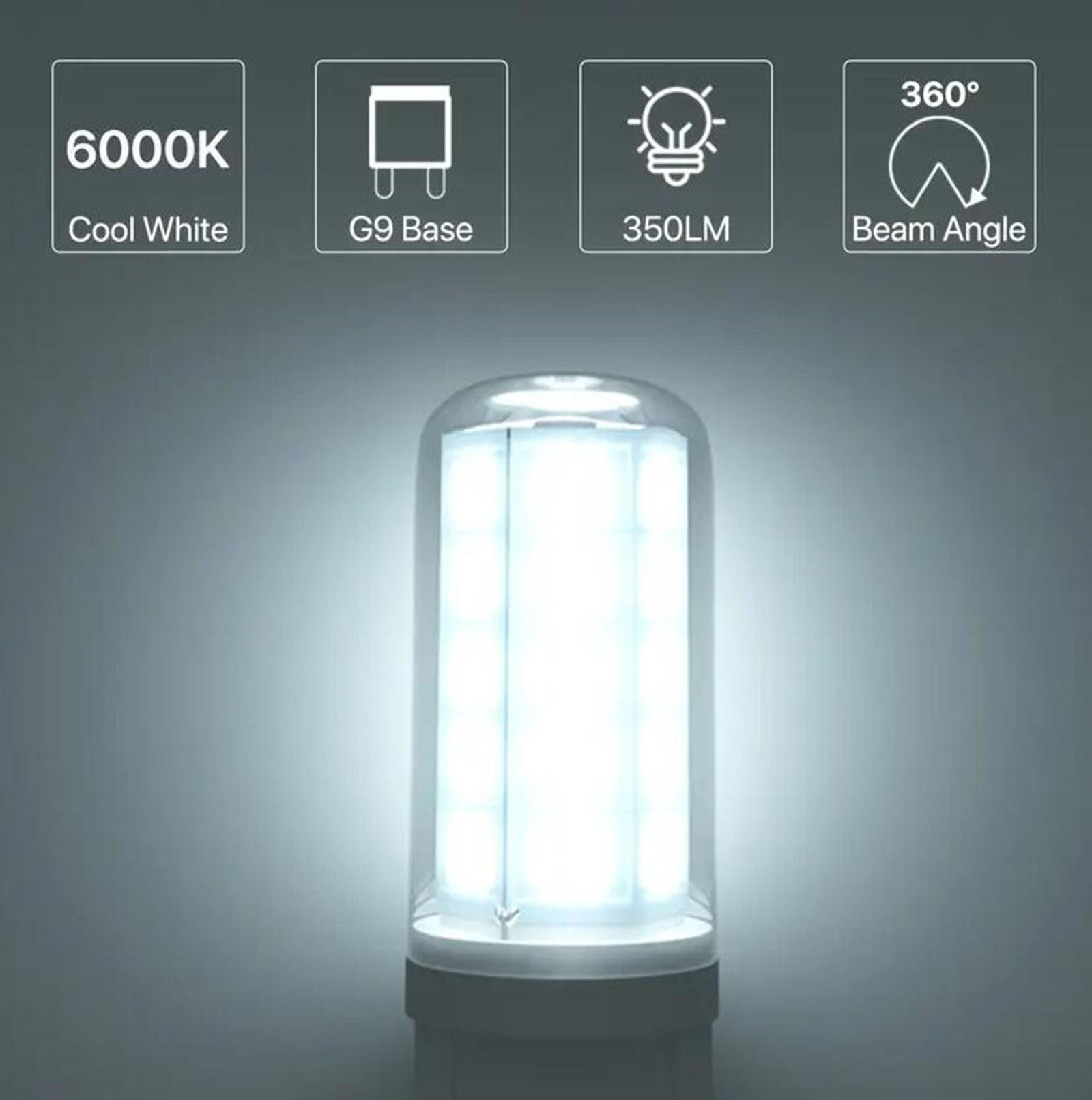 Bombillas LED G9 3 Vatios Equivalente 30 Vatios Ahorro Energía Iluminación Para Candelabros Lámparas Techo Lámparas Pared Lámparas Techo Lámparas Pared No Regulable(G9 3W Cool White 6000k,10PCS)