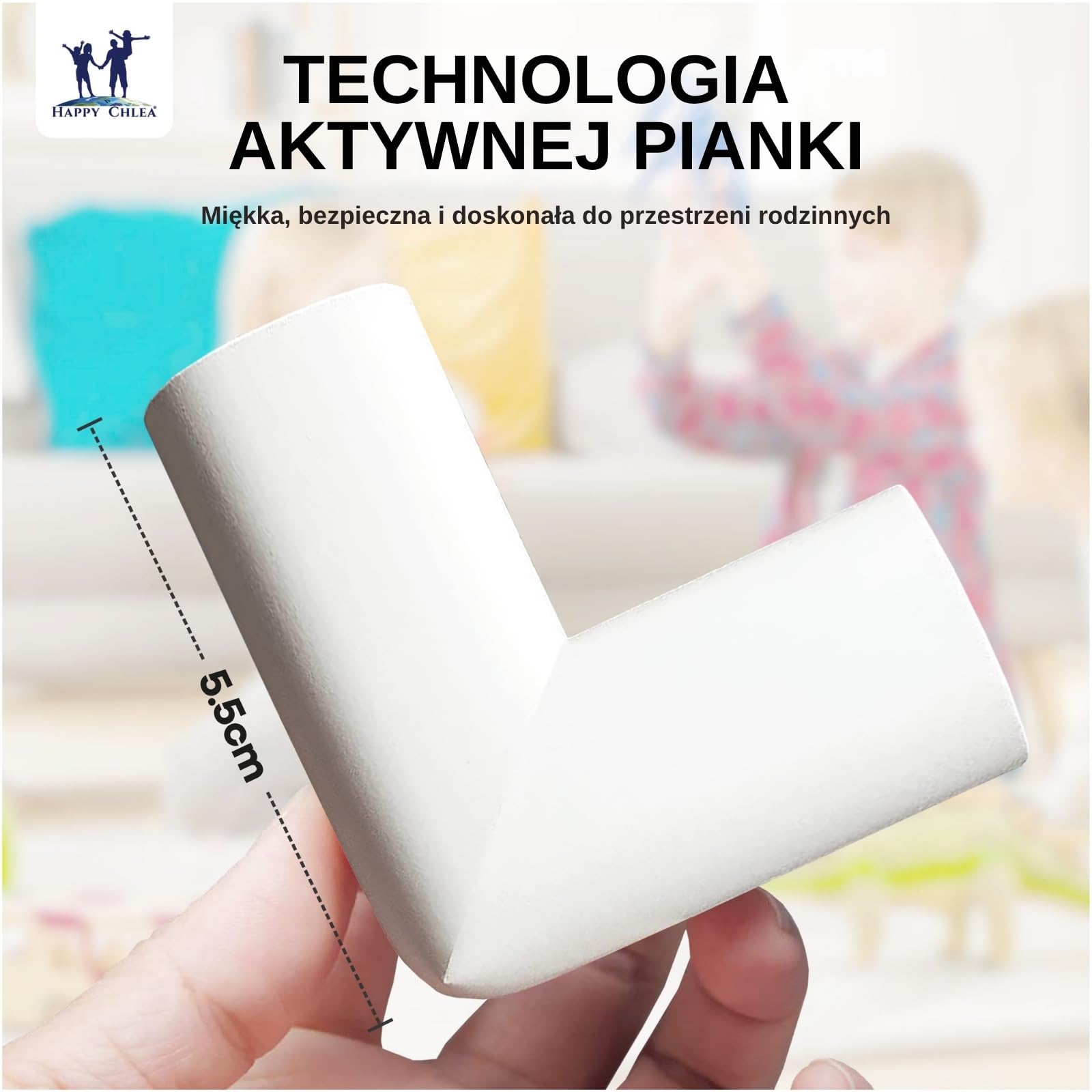 Happy Chlea® 20 x Zabezpieczenie Krawędzi dla Niemowląt z Technologią Aktywnej Pianki, Miękkich Ochraniaczy Narożnych dla Dzieci Oraz 2 Blokady do Szuflad, Stołów, Mebli (Biały)