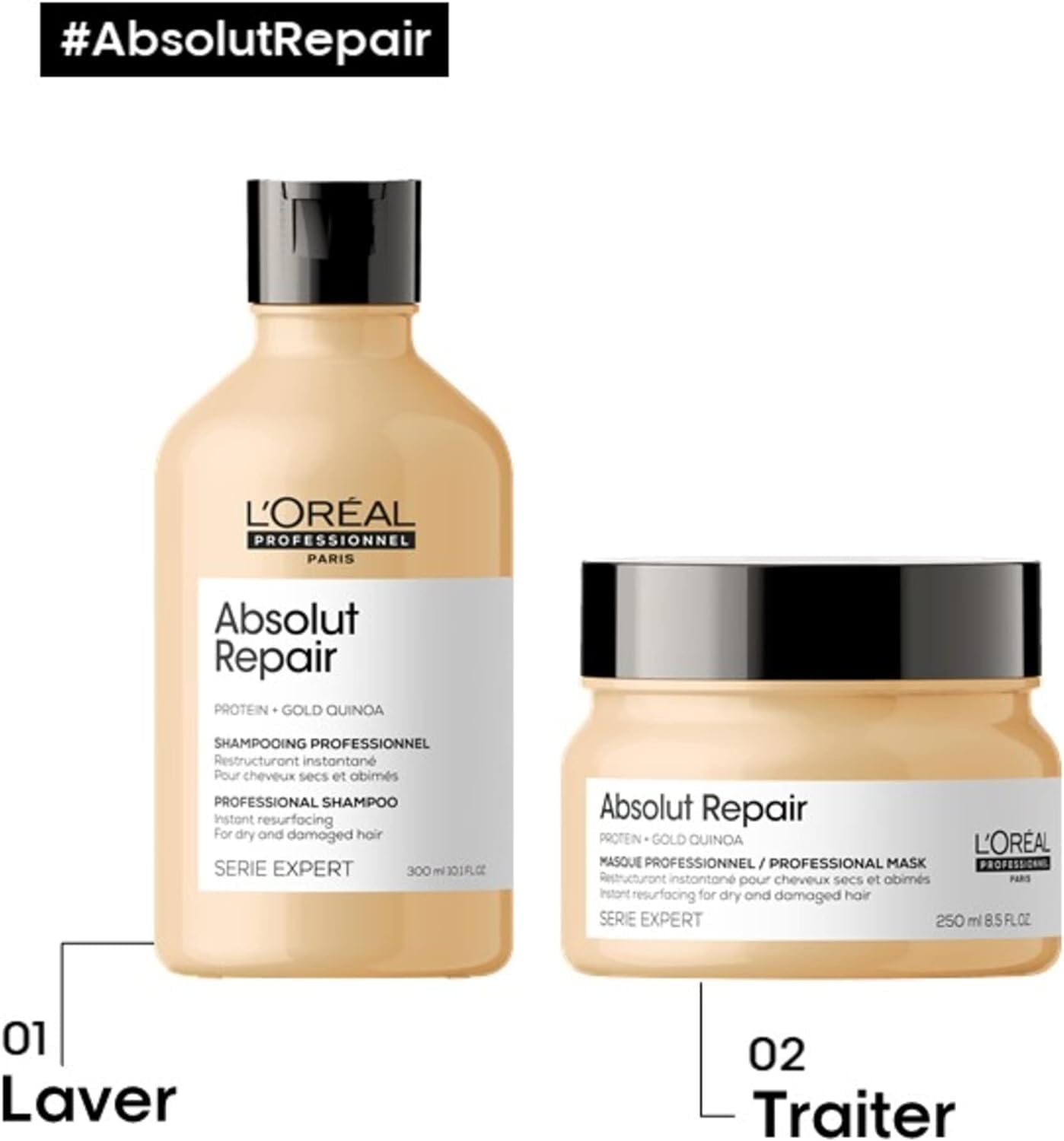 SteamPod 4 - Lisseur Boucleur Vapeur Professionnel, Protection de la Fibre, Tenue Longue Durée, Outil + Soin Lissant Concentré + Routine Absolut Repair, L'Oréal Professionnel