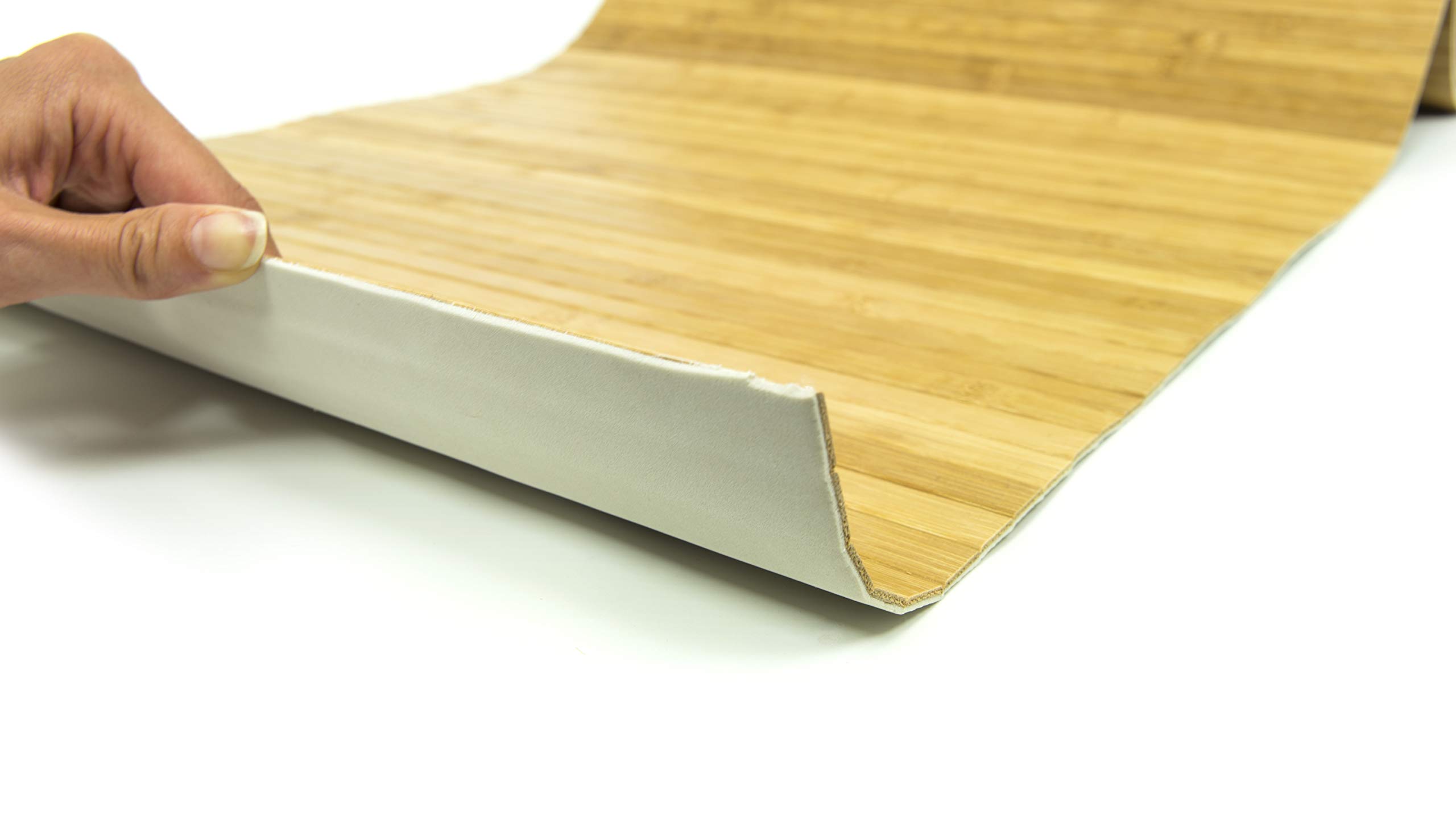 BIANCHERIAWEB Tappeto Bamboo Passatoia Antiscivolo in Tinta Unita Colore Naturale 50x280 Naturale
