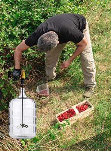 Wine Beer Degassing Stirrer For Wine Making 17.5” Stainless Steel 316 Drill Mixer Rod Attachment Wand W/Paddles | Winemaking, Brewing, Mead, Kombucha Supplies | Mixing De-Gasser Agitator Tool #TOP7