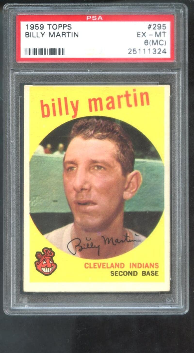 1959 Topps #295 Billy Martin PSA 6 (MC) Graded Baseball Card Cleveland Indians