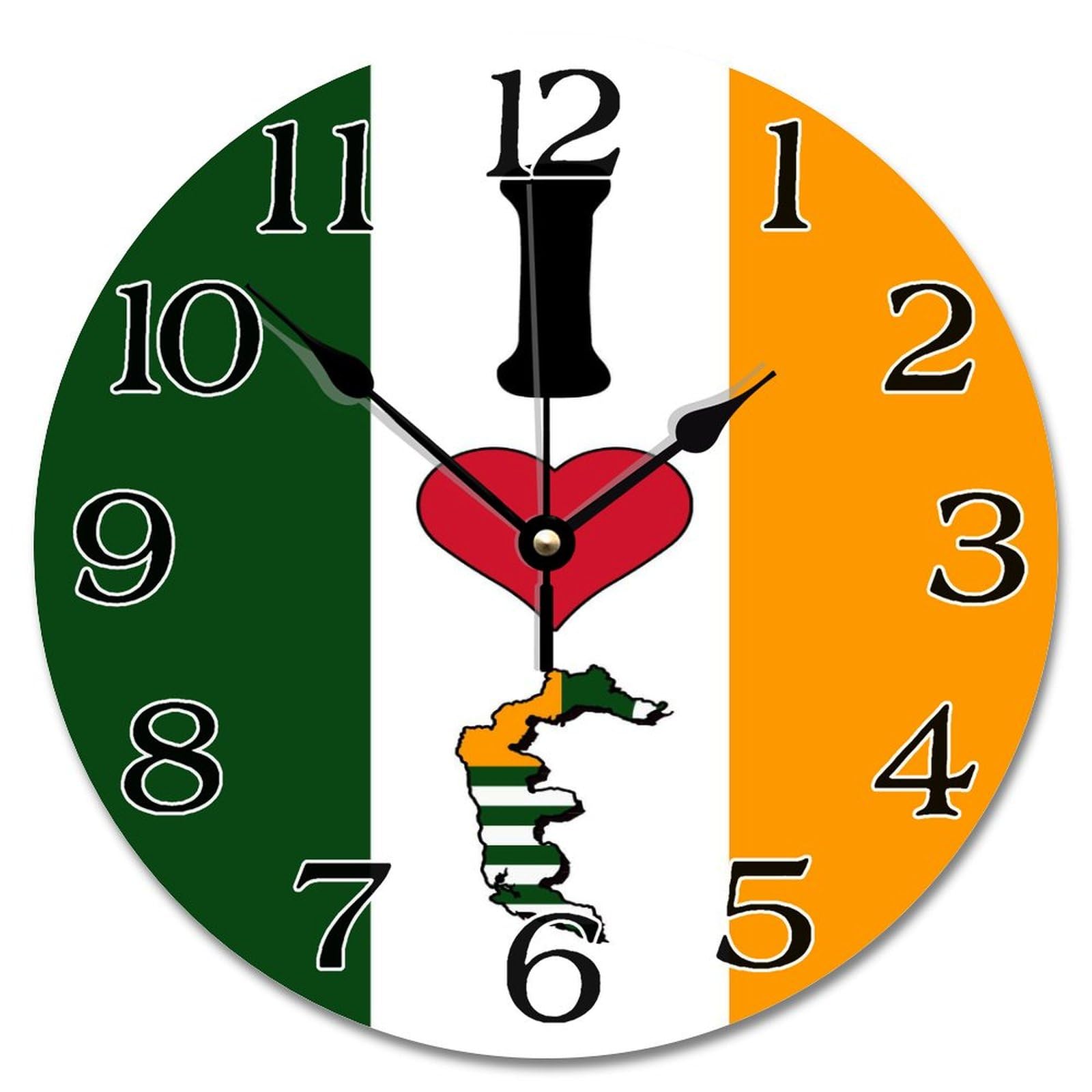 Horloge murale en bois drapeau du Cachemire de l'Azad, cadeau idéal de voyage