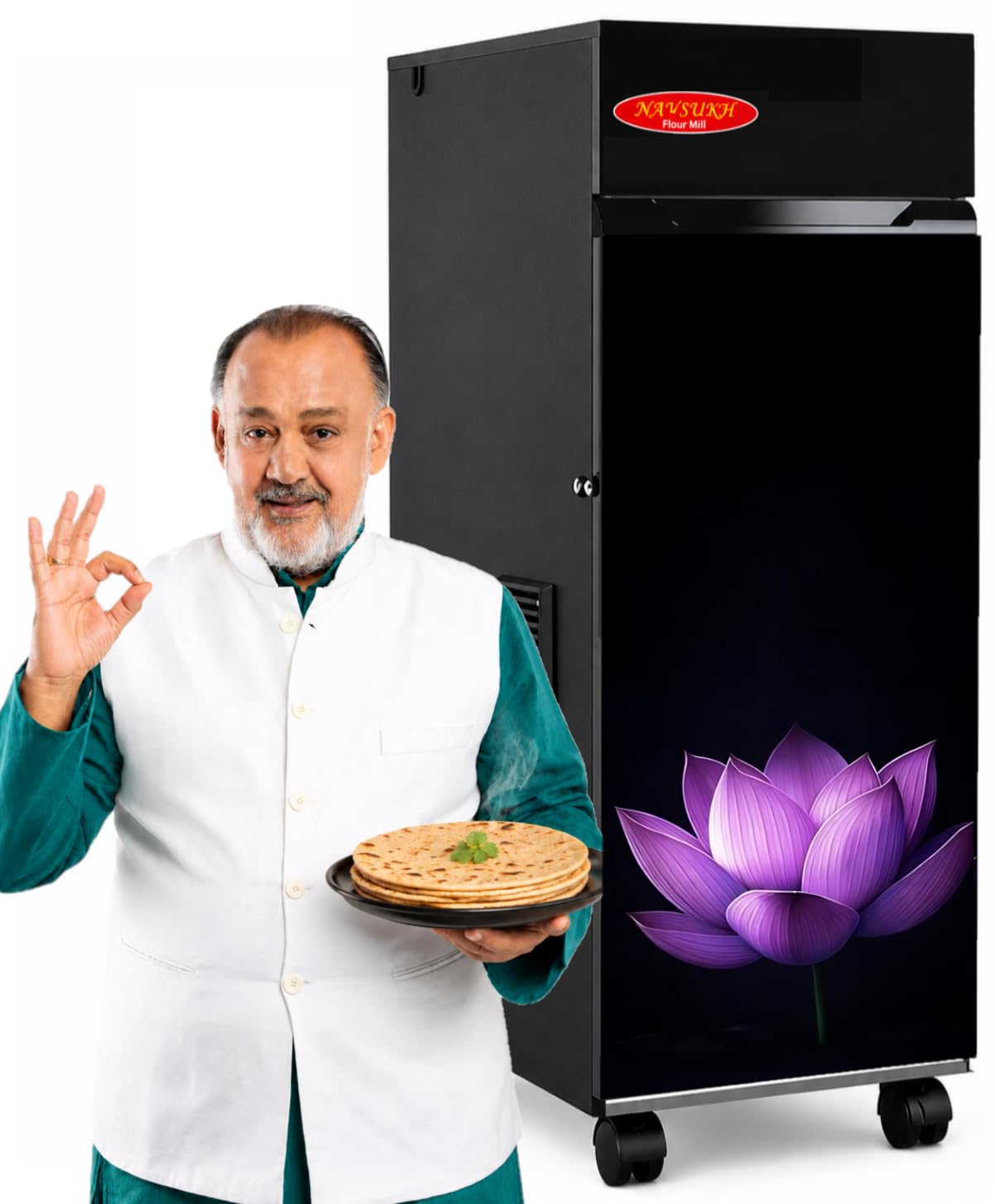 NAVSUKH Prima Fully Automatic Atta Chakki | 10–12 Kg/Hr | 8 Sieve Sizes | Grinds 15+ Grains & Spices | Low Power (0.75 Unit/Hr) | Low Noise | Low Voltage | Free Cover & Accessories-image-30